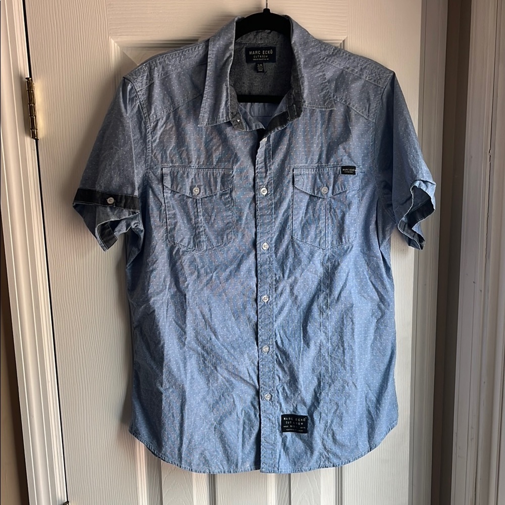 Marc Ecko Blue Casual Button Down Shirt